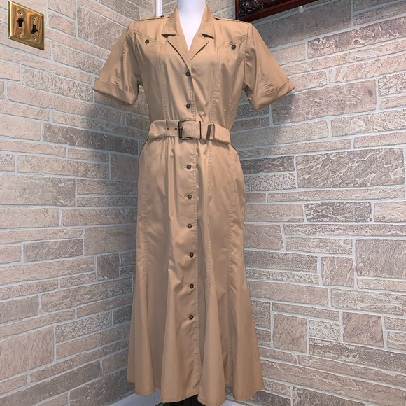 Sasson Paris New York Brown Tan Shirtdress - Picture 4 of 12